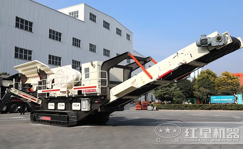履帶移動(dòng)式小型石頭破碎機(jī)，環(huán)保安全
