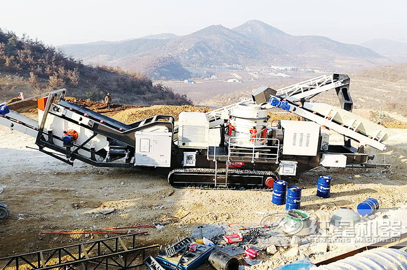 履帶式石頭破碎機(jī)船型機(jī)身，耐磨抗壓
