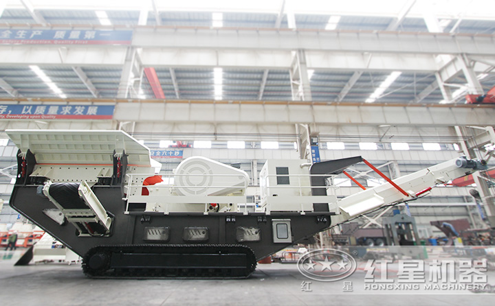 履帶移動(dòng)建筑垃圾破碎機(jī)油電兩用，減少投入