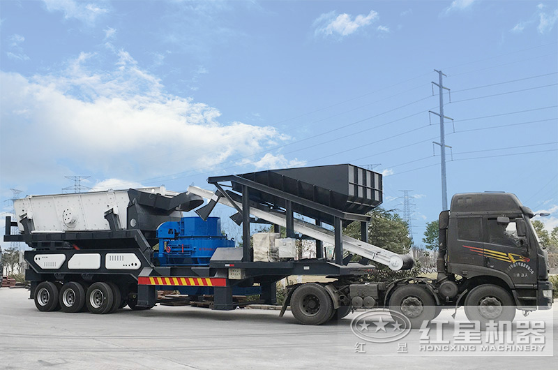 輪胎式移動(dòng)車載打砂機(jī)，車頭拉著走，輕松上路安裝便捷